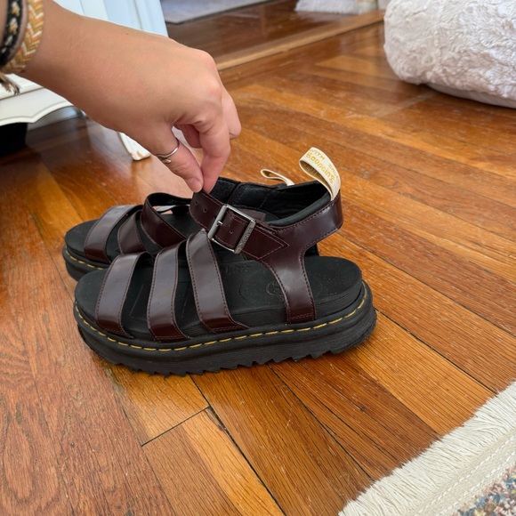 Doc Martens Oxford Rub Off Vegan Blaire Gladiator Sandals - Cherry Red - Picture 6 of 6